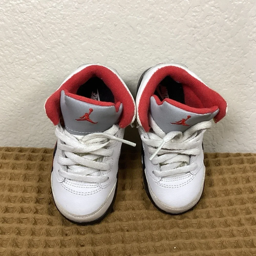 Nike Air Jordan 5 Retro TD 'Fire Red' 440890-102 Little Kids Size 7C Toddler